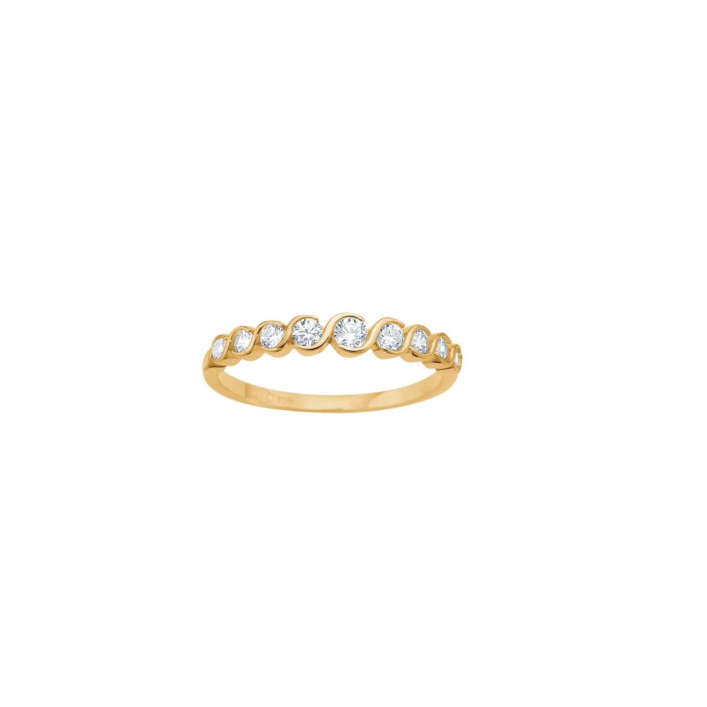 Noa - 8kt Gullhringur með 9x zircon steinum