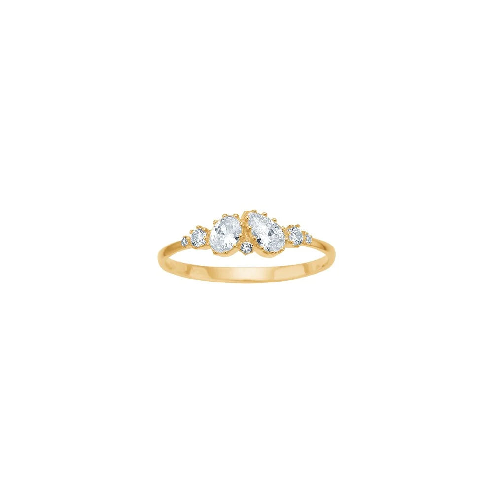 Noa - 8kt Gullhringur með zircon steinum