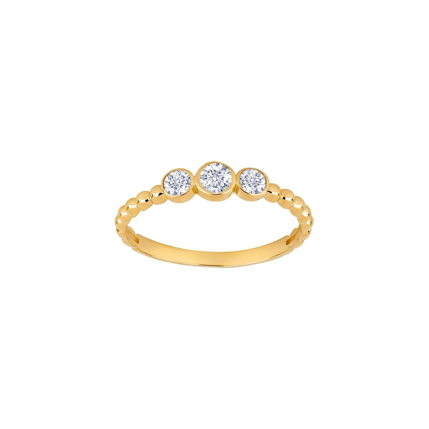Noa - 8kt Gullhringur með 3x zircon steinum
