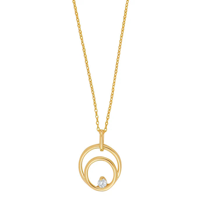 NOA - Gull Hálsmen - 8kt með zirkon stein