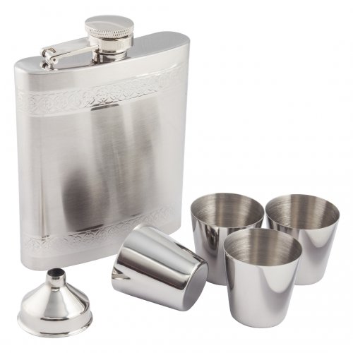 Fleygur - Silfraður & Skreyttur Með Skotglösum & Trekt