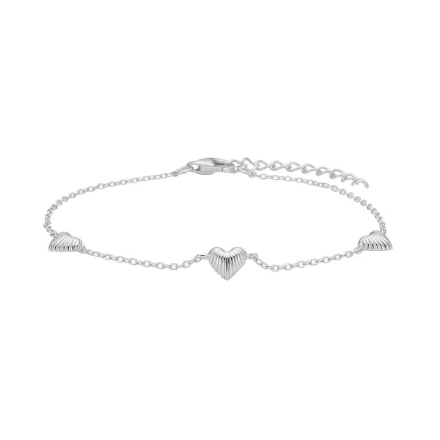 Noa - Barna armband silfur hjörtu