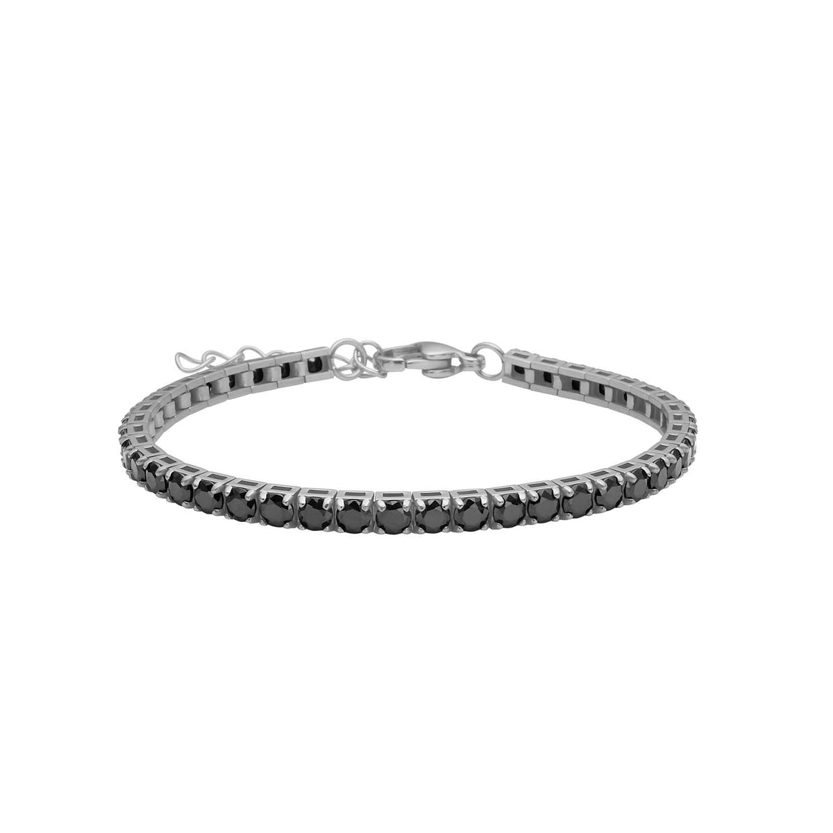 Son of Noa - Stál tennis armband m/ svörtum Zirkon