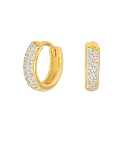 Noa - gylltir hoops lokkar m. steinum