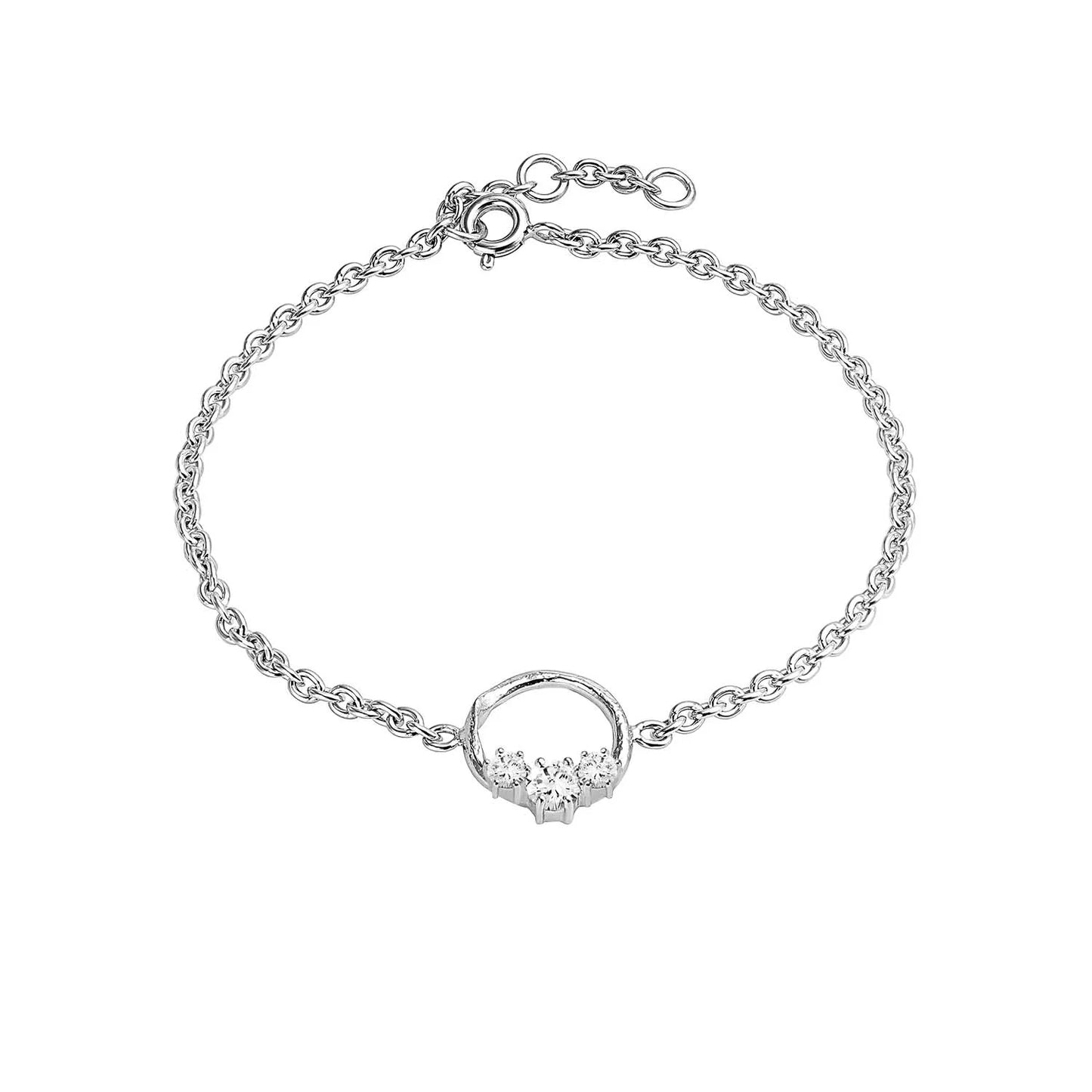 Jens - Gáru silfurarmband m. 3 steinum
