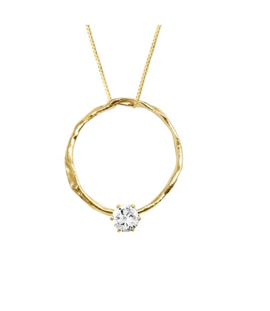 Jens - Gáru hálsmen gull með zirkon