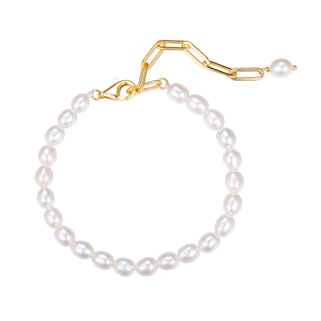 Vera Design - Pearl Chain armband gyllt