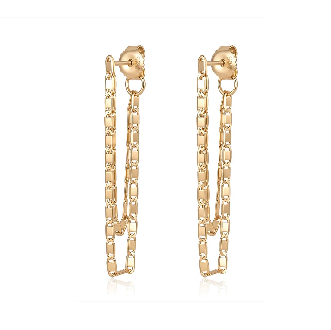 Vera Design - Björt chain hoop eyrnalokkar gyllt