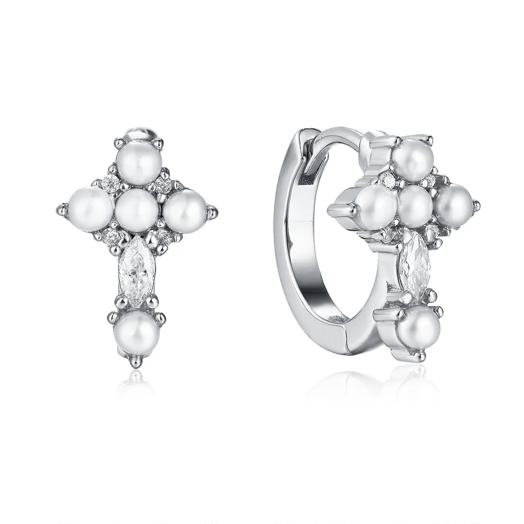 Vera Design - Cross Pearl Tiny Hoop lokkar