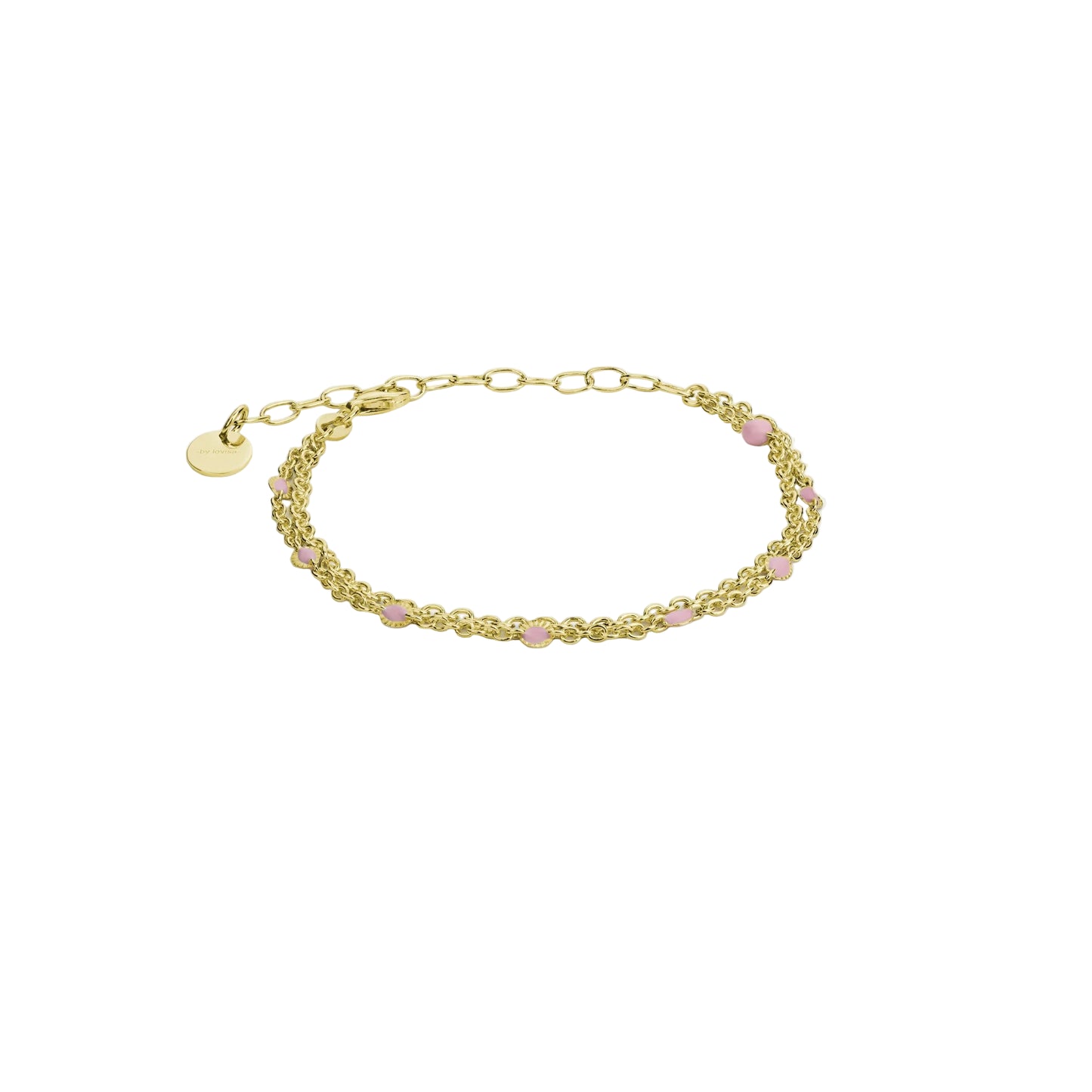 By L- Color Tvöfalt Armband m/ Bleiku Gyllt