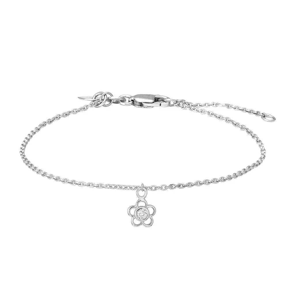 Noa - Barna Armband Silfur Blóma