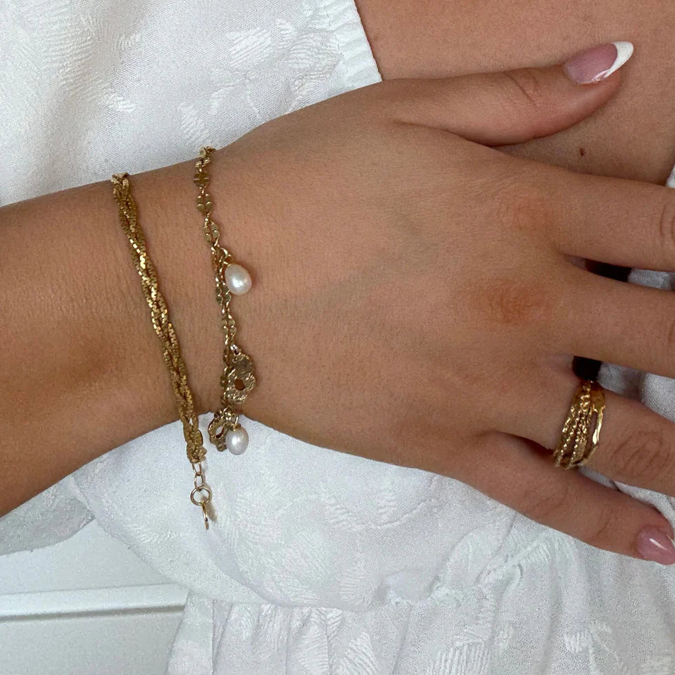 By L - Fossflétta Gróft Armband Gyllt