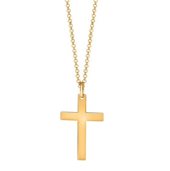 Son of Noa - gyllt stál keðja með kross