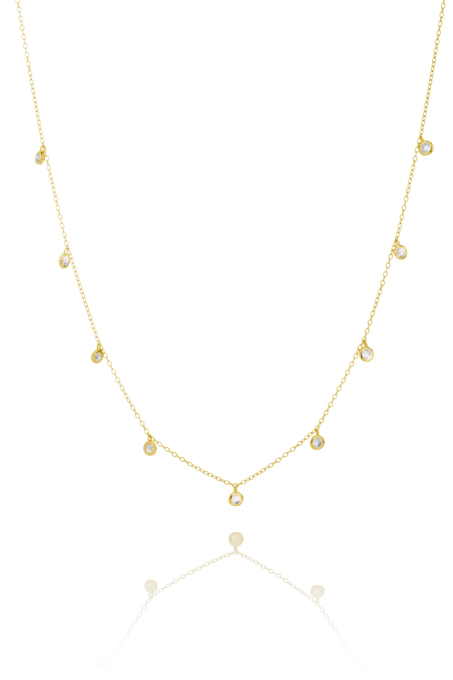 By L - Shiny Tiny Gyllt Men - 9 hvítir steinar