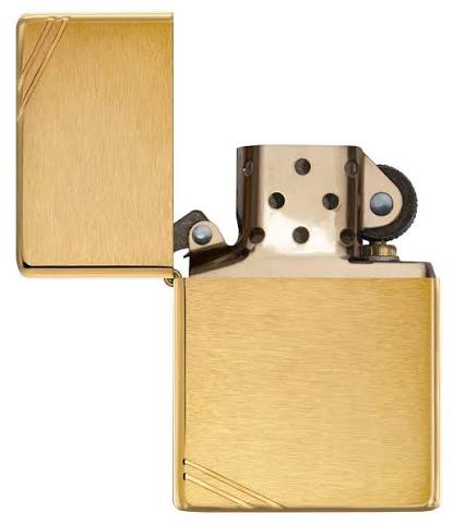 ZIPPO - Vintage Brushed Finish Brass (w.slashes)