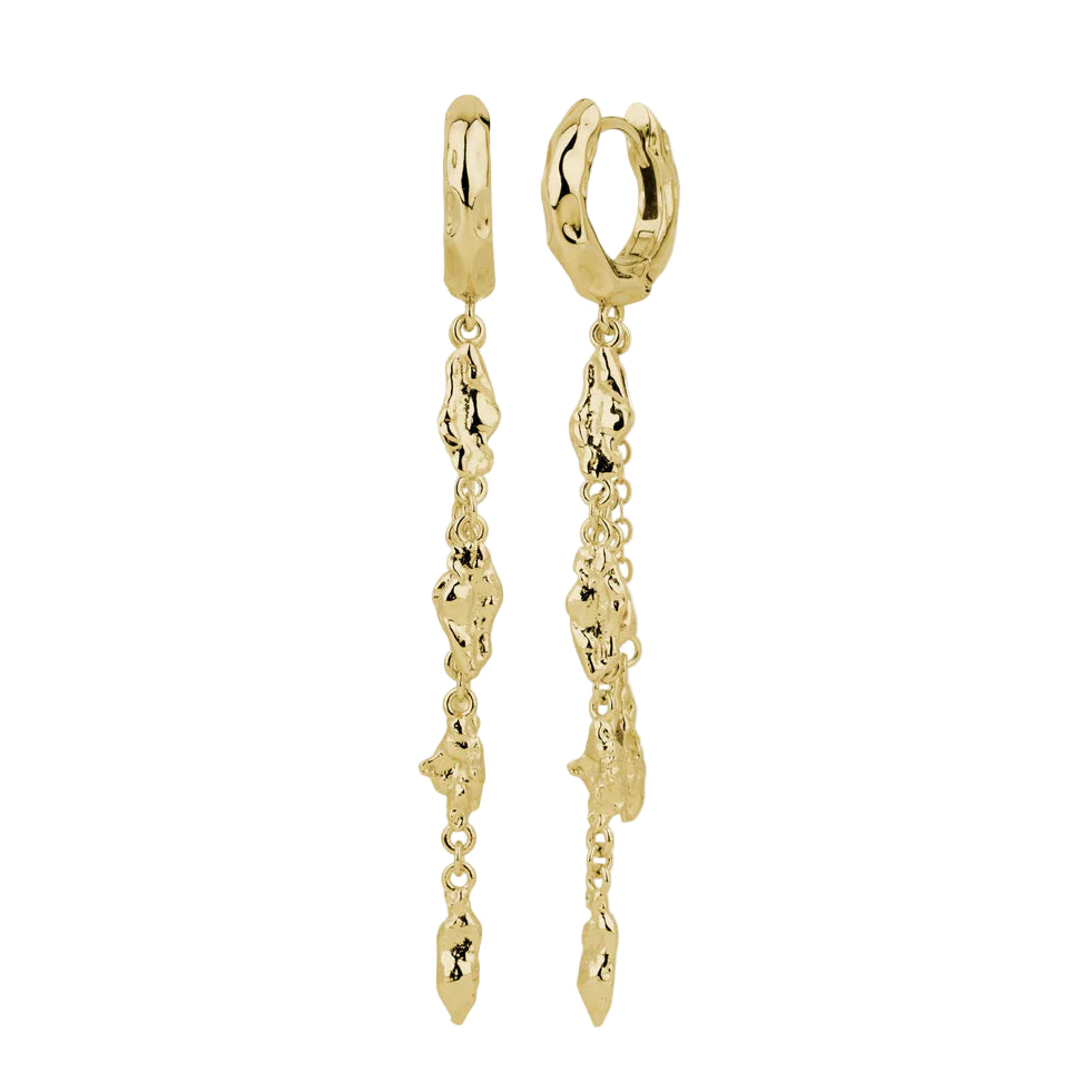 By L - ÖrkÖrk Lokkar 15mm Hoops m. 4x Örkum & Keðju - Gylltir