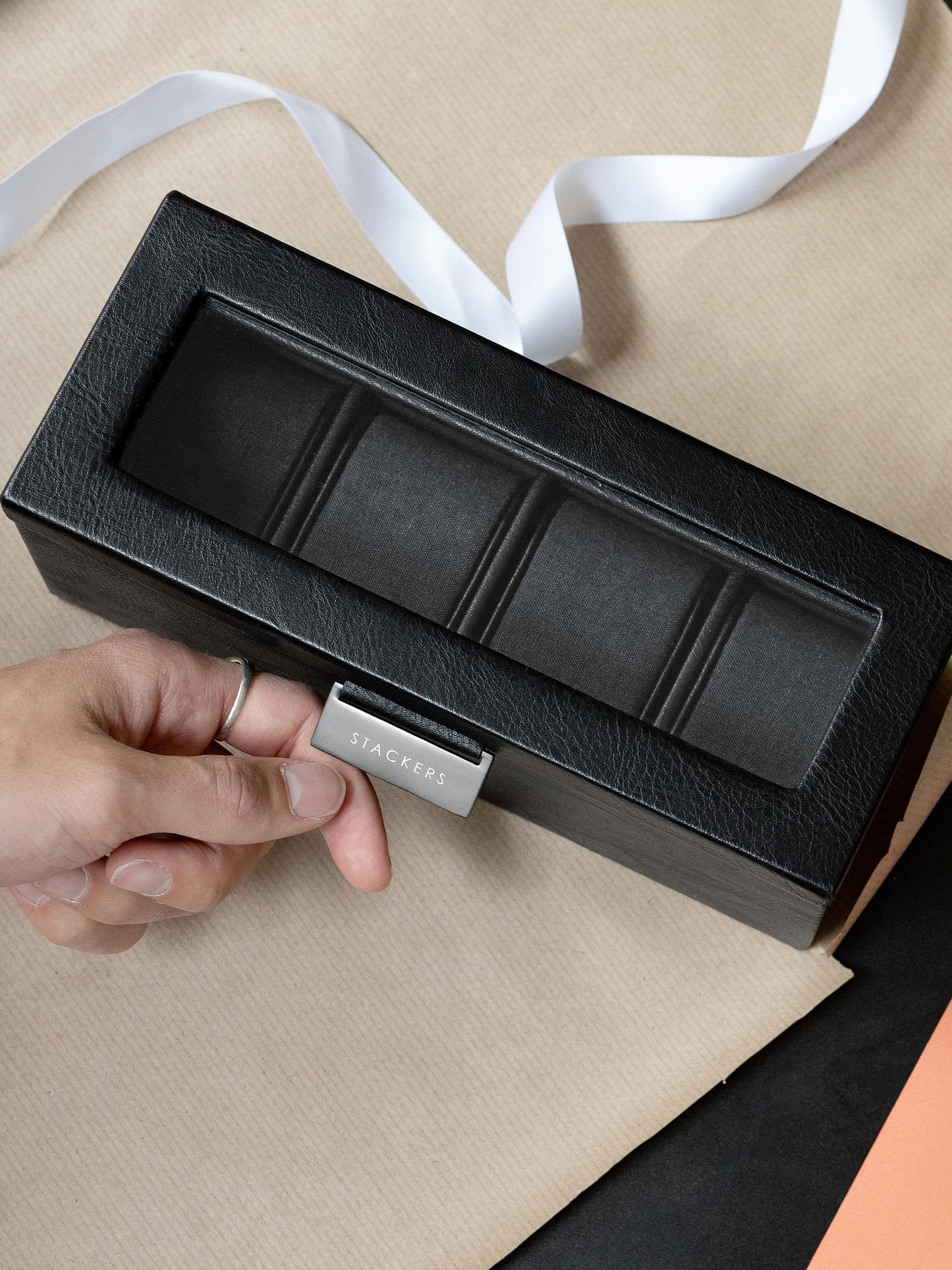 Stackers - Úra box f. 4 úr svart