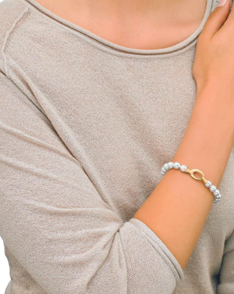 Majorica - Perlu armband 8mm Gyllt Lyra