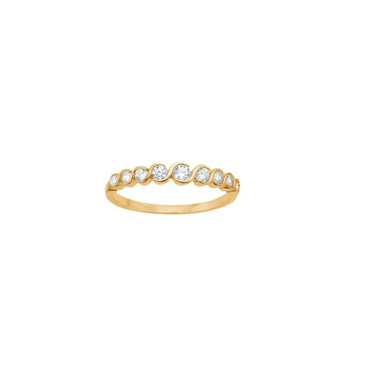 Noa - 8kt Gullhringur með 9x zircon steinum