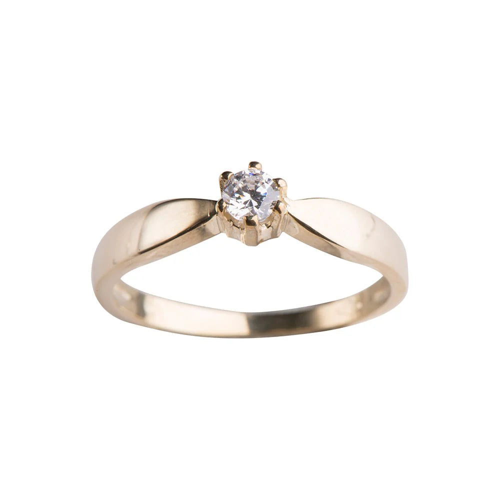 Noa - 8kt Gullhringur með Zircon stein