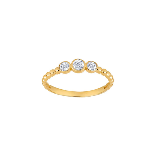 Noa - 8kt Gullhringur með 3x zircon steinum