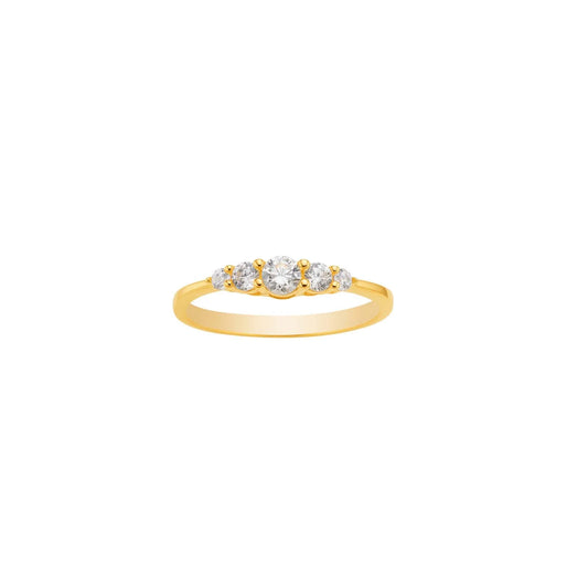 Noa - 8kt Gullhringur með 5x zircon steinum