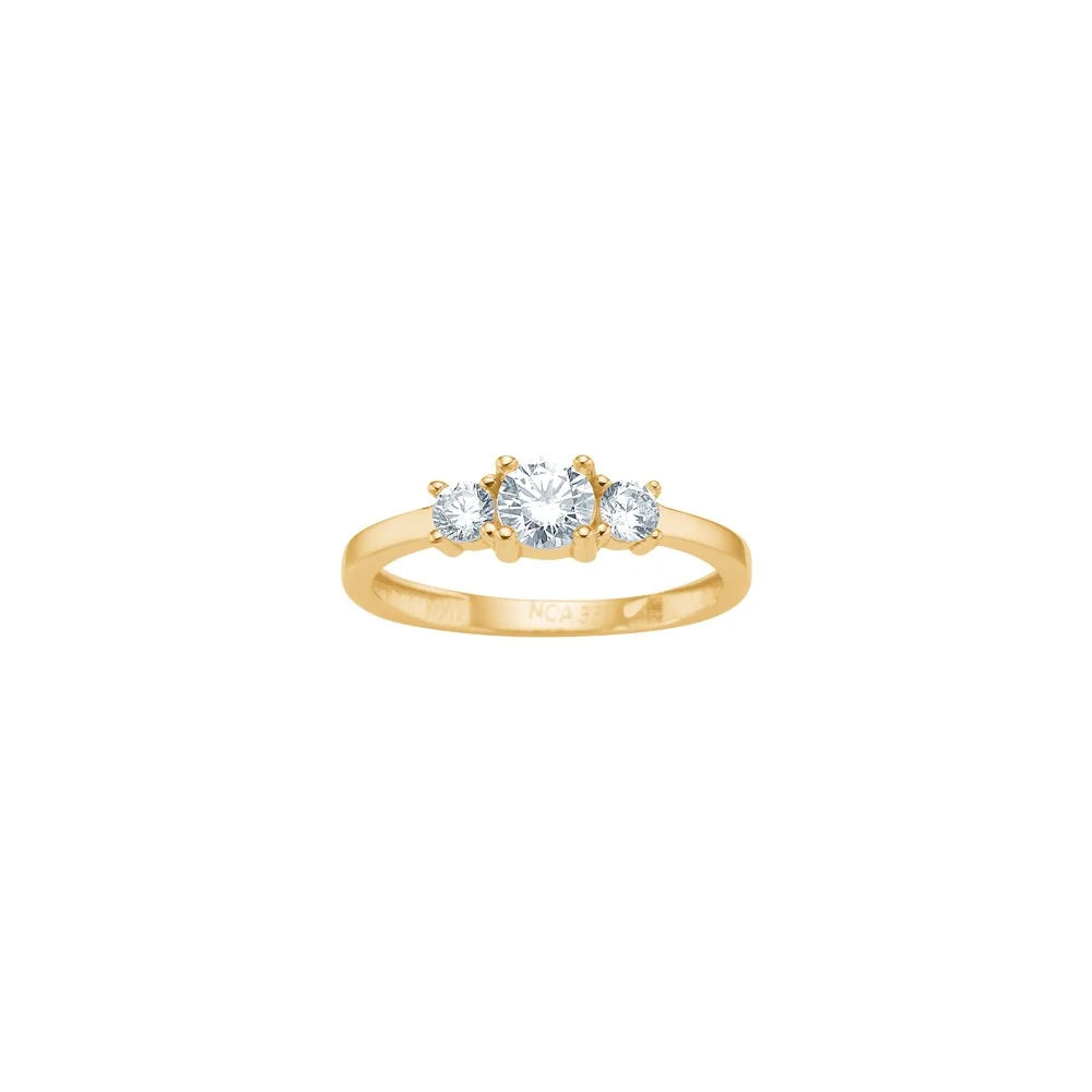 Noa - 8kt Gullhringur með zircon steinum