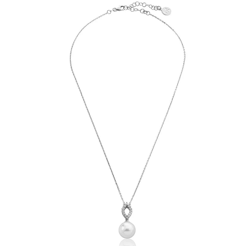 Majorica - Silfurmen með  12mm perlu og zircon steinum Lilit