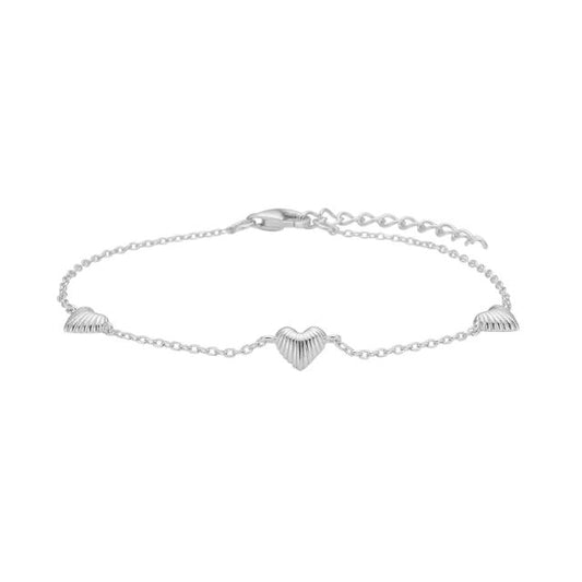Noa - Barna armband silfur hjörtu