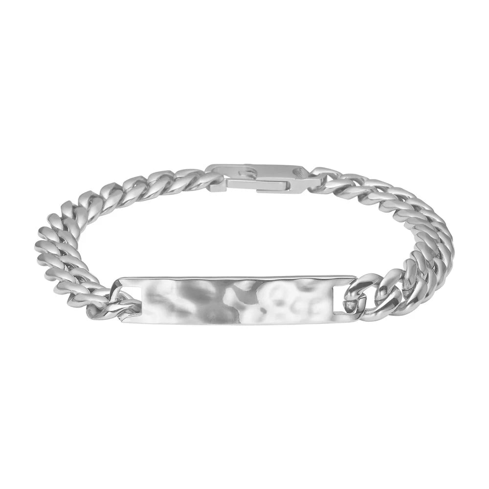 Son of Noa - Stál armband með hamraðri plötu