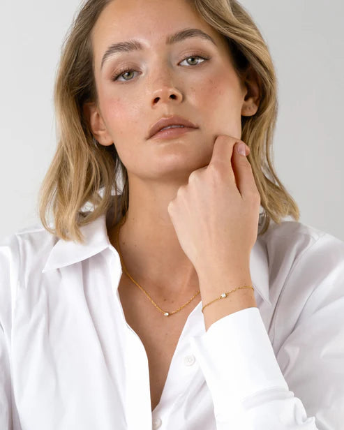 MOCKBERG - Thin Sparkle gyllt stál armband