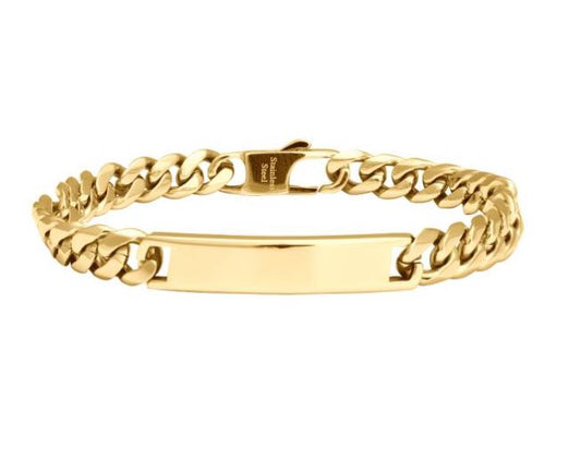 Son of Noa gyllt stál armband m. plötu