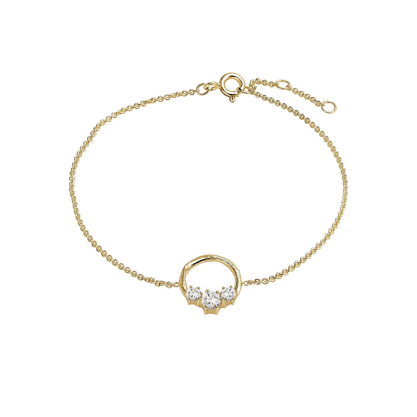 Jens - Gáru gullarmband með 3 steinum