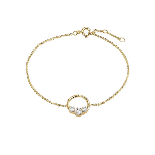 Jens - Gáru gullarmband með 3 steinum