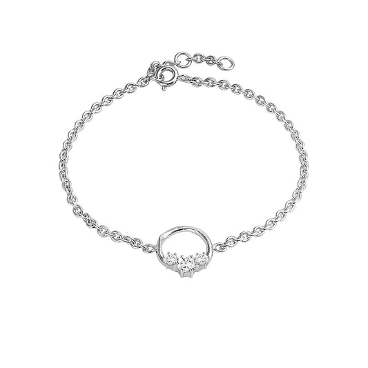Jens - Gáru silfurarmband m. 3 steinum