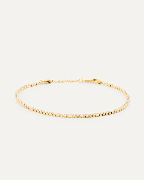 MOCKBERG - Shiny Tennis stál armband - Gyllt