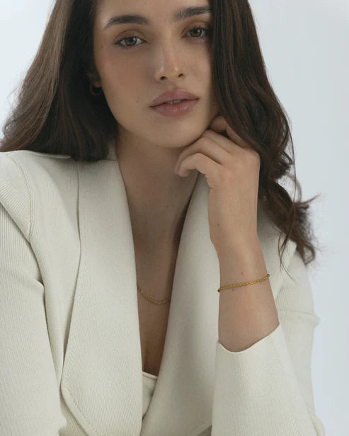 MOCKBERG - Thin Rope gyllt stál armband