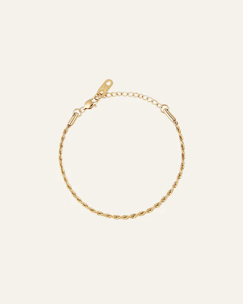 MOCKBERG - Thin Rope gyllt stál armband