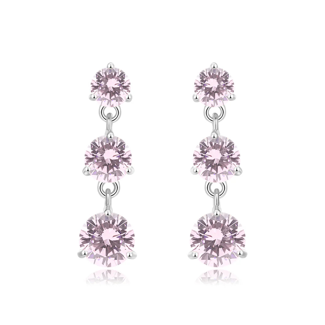 Vera Design - Stud Princess Eyrnalokkar Silfur með bleikum