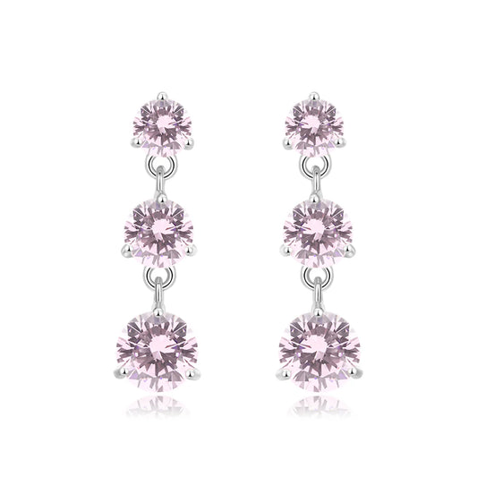Vera Design - Stud Princess Eyrnalokkar Silfur með bleikum