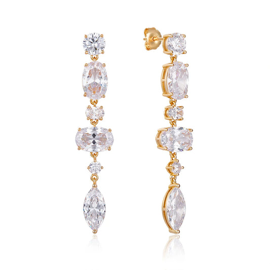 Vera Design - Crystal Drottning Eyrnalokkar Gyllt