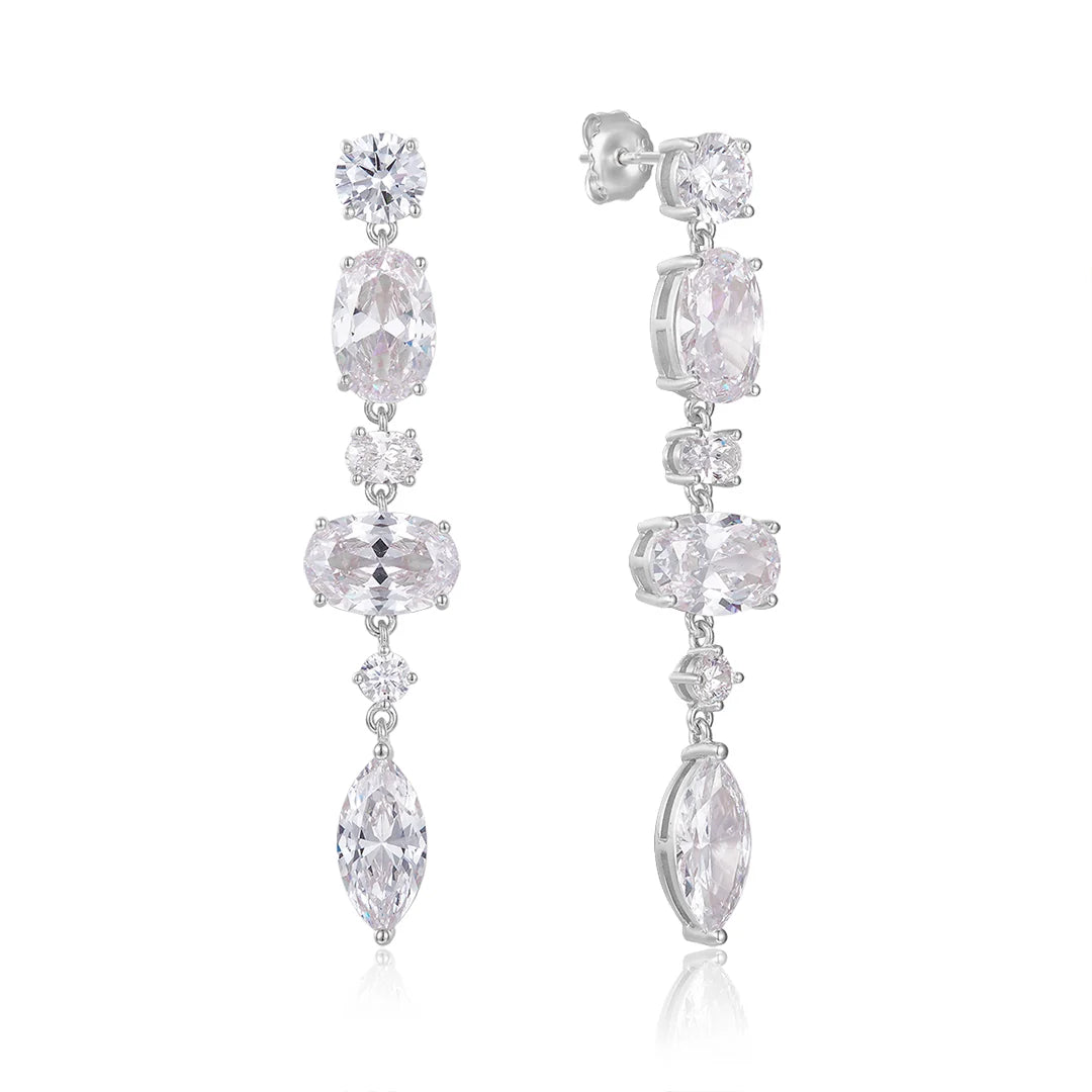 Vera design - Crystal drottning eyrnalokkar silfur