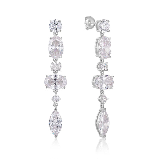 Vera Design - Crystal Drottning Eyrnalokkar Silfur