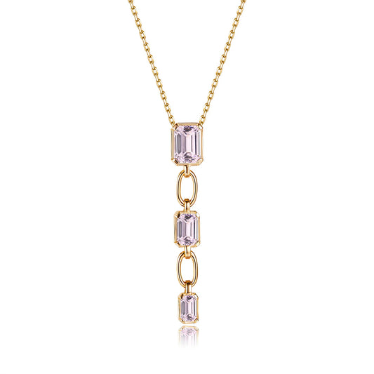 Vera Design - Crystal Hálsmen Gyllt með bleikum steinum