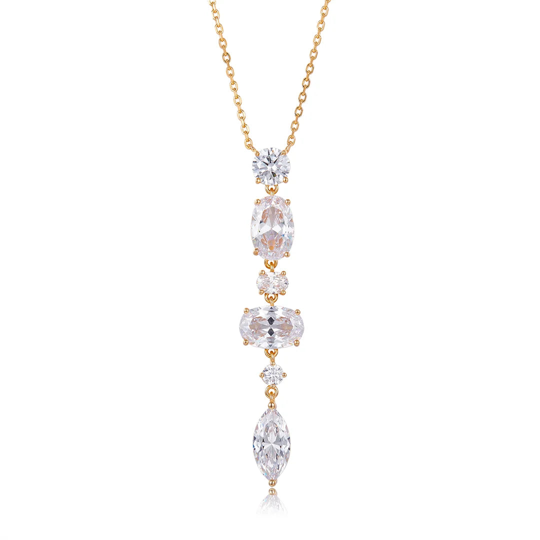 Vera design - Crystal drottning hálsmen gyllt