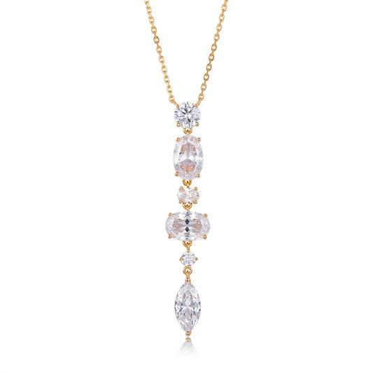 Vera Design - Crystal Drottning Hálsmen Gyllt