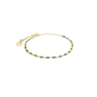 By L - Color Armband Gyllt með Grænbláu