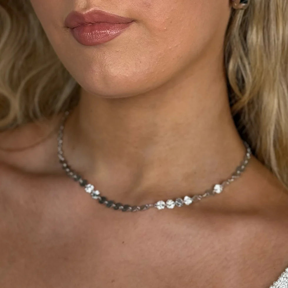 By L - Frost Hálsfesti Hringlaga Hlekkir Silfur