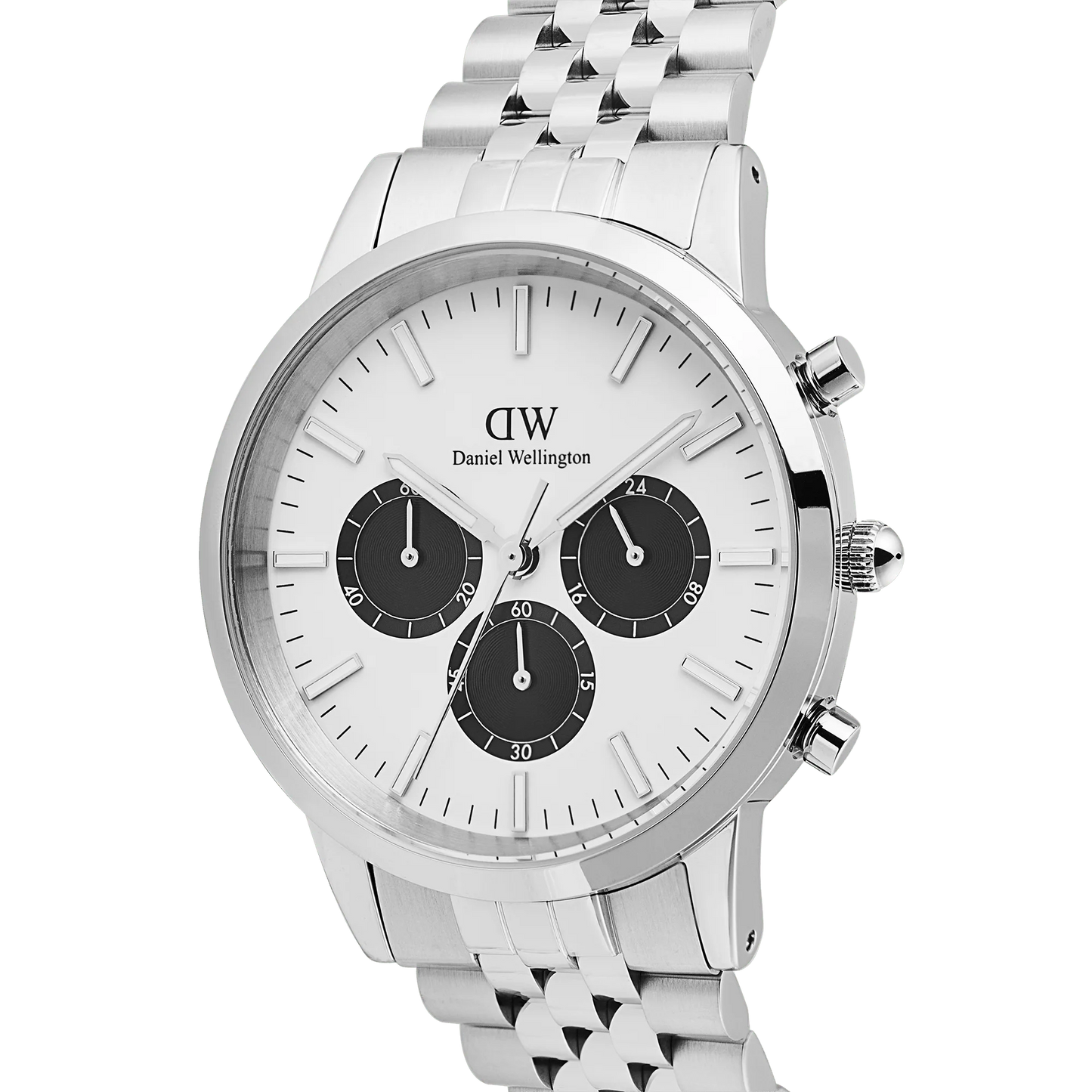 Daniel Wellington - Iconic Chronograph Arch 5-Link Off-White Panda Silver
