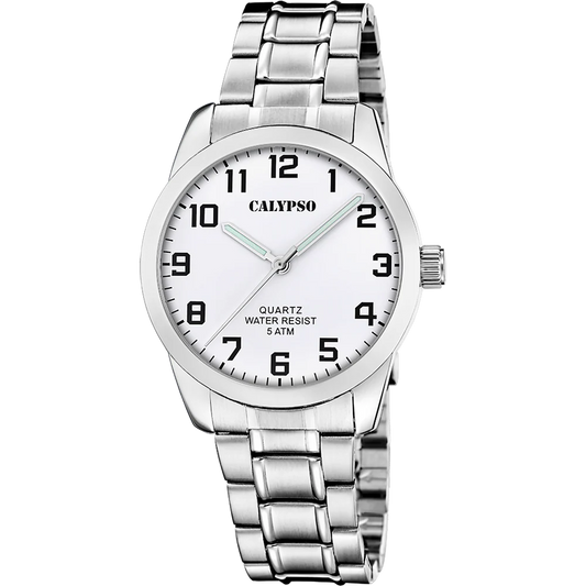 CALYPSO - Herraúr - Hvít skífa 39mm